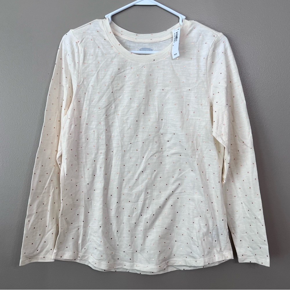 Old Navy Gold Polka Dot Long Sleeve